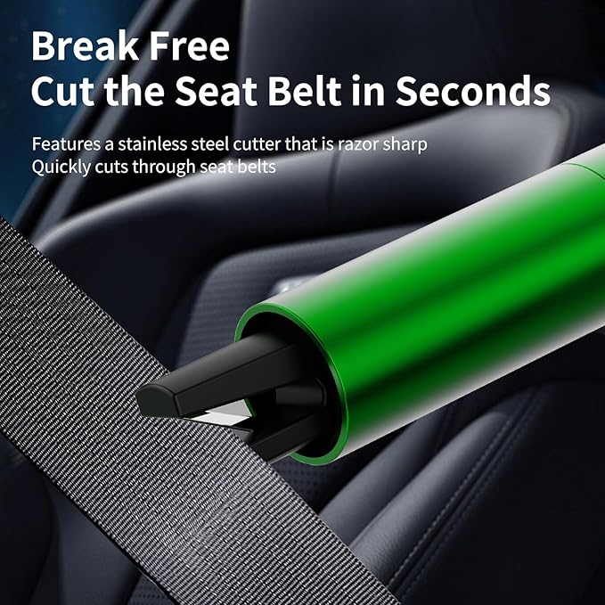 HHXS Car Glass Breaker and Seatbelt Cutter 4 Pack,Car Window Breaker Tool,Portable Car Safety Hammer Escape Hammer with Tempered Glass Sample Universal Safe Hammer Emergency Hammer for Car(Green)