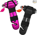 Car Window Breaker Tool, 3-in-1 Emergency Escape Tool with Window Breaker and Seat Belt Cutter, Safety Emergency Car Escape Tool for Car, Matte Black and Electroplating Pink