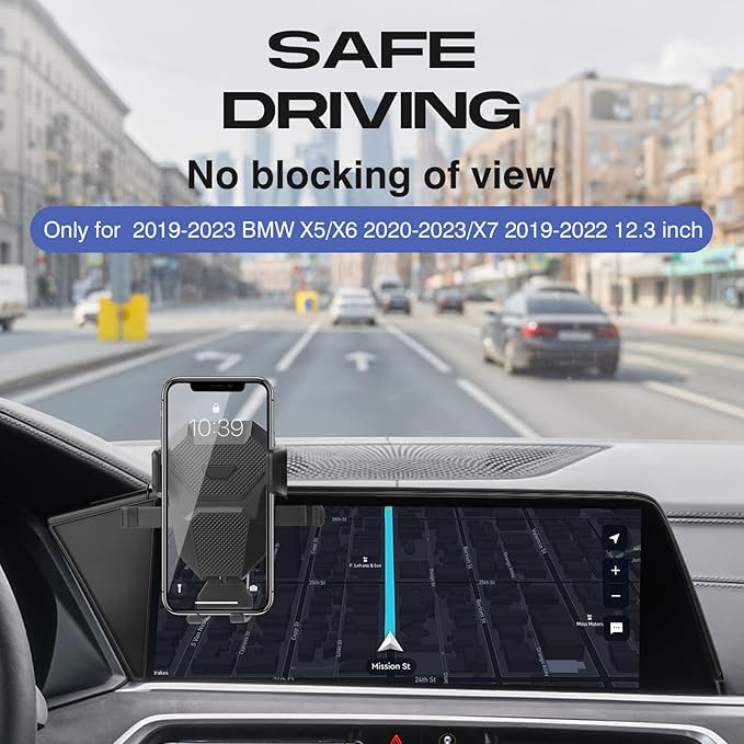 Car Phone Holder for BMW X5 2019-2023/X6 2020-2023/X7 2019-2022 Accessories,Adjustable Screen Phone Mount ONLY for 12.3 inch,Hands-Free Ultra Stable X5/X6/X7 Phone Stand