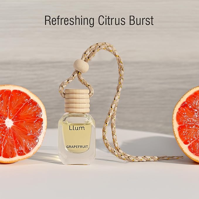 Grapefruit Hanging Air Freshener for Car, Home | with AC Vent Clip |10ml, 0.34 fl.oz |Luxury, Organic, Toxin-Free, Alcohol-Free Perfume |Interior Accessory for fresh Aroma|Long Lasting Fragrance