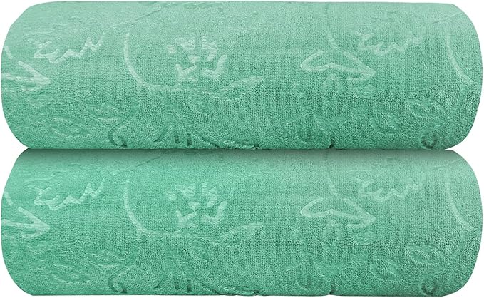 JML Extra Large Bath Sheets, 2 Pack, 35" x 70", Microfiber Absorbent & Quick Dry Bath Towels for Adult, Soft Bathroom Towels for Body, Sauna, Salon,Sport, Fitness, Yoga, Green