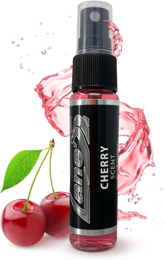 LANE’S Premium Car Air Freshener "Cherry" - 1oz Water-Based, Long-Lasting Auto Scent Spray - Food, Pet, Odor Smell Deodorizer for Cars, Trucks, SUVs' Interior Leather, Carpet, Upholstery
