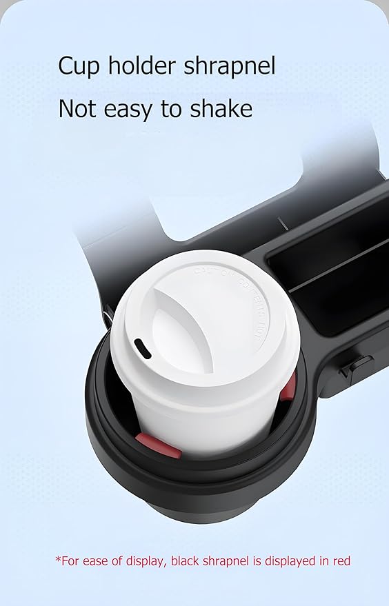 GDQ 4-in-1 Car Window Organizer - Clip-On Cup Holder & Phone Mount with Hooks | No Drill Universal Fit for SUV/Truck/Sedan | Insert Installatio（1 Pack）