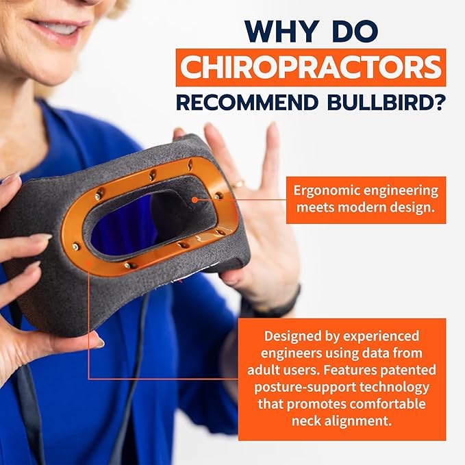 bullbird Posture Support Pillow — Doctor-Engineered for Daily Neck Pain Relief & Tech Neck — Memory Foam Cervical Pillow with C1-C7 Spinal Alignment — Compact for Desk, Home & Travel — White