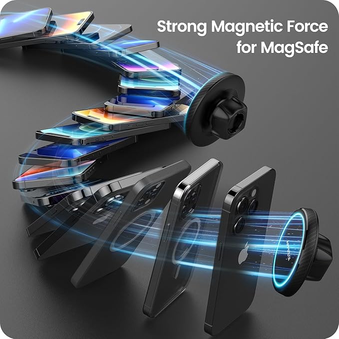 APPS2Car for MagSafe Car Mount, Dashboard & Windshield Suction Cup Holder with Telescopic Arm, Magnetic Phone Holder for Your Car, Designed for iPhone MagSafe Case