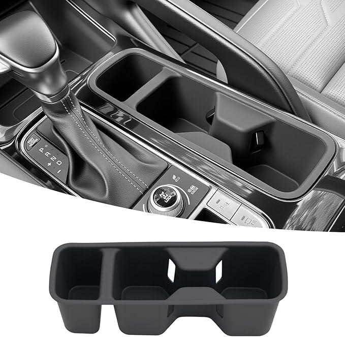 Cup Holder Organizer Compatible with 2020-2025 Kia Telluride LX S EX SX Accessories, Noise-Free Water & Dust Proof Silicone Insert Console Drink Holder for 20-25 Kia Telluride Accessories