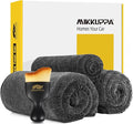 MIKKUPPA Microfiber Towels for Cars - 3-Pack Extra Large Car Drying Towel with Twisting Yarn Technique, Ultra Absorbent Scratch-Free Twisted-Loop Car Wash Towels with Interior Detailing Brush