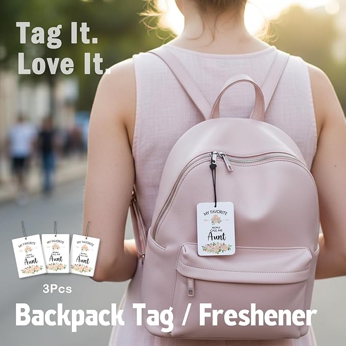 Aunt Gifts Car Air Freshener Hanging 3 Pack, My Favorite People Call Me Auntie Car Accessories Gifts for Christmas Women, Rustic Floral Scent Card Lavender for Closet Drawer Bathroom Decor