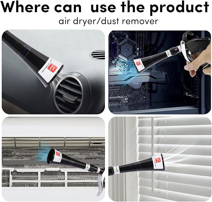 Tornado Air Blow Gun for Car Detailing - High Pressure Dry Cleaning Gun with Brass Nozzle, Quickly Blasts Dust & Dirt, Works with Air Compressor