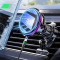 for Qi2 15W MagSafe Car Mount Charger RGB Light, Ice Cooling Magnetic Wireless Car Charger Phone Holder, Air Vent Fast Charging for iPhone 17 16 15 14 13 12 Pro Max Air, Galaxy S25, Car Accessories