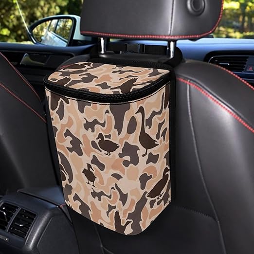 Duck Camouflage Car Trash Can Organizers Garbage Bag Hanging Garbage Can Leakproof Car Trash Can Multipurpose Bag Basket Automotive Accessories Decor Organizers Bag