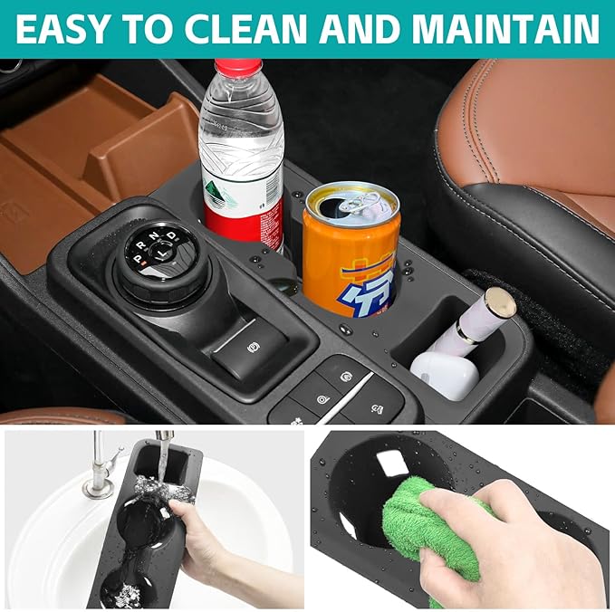 Cup Holder Organizer Compatible with 2022 2023 2024 2025 Ford Maverick Accessories, Noise-Free Water & Dust Proof Silicone Insert Console Drink Holder Fit for 2022-2025 Maverick Accessories
