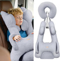 FLORICH Kids Travel Pillow, Car Sleeping Travel Pillow for Kids, Removable H-Shaped Pillow for Adults and Children to Support Head and Body Road Trips with Neck Pillow and Blanket (Grey)