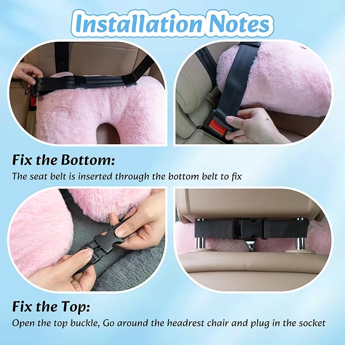 Travel Pillow, Car Pillow for Kids & Adults - Ergonomic Travel Pillows Sleeping Aid for Neck & Body Support, Car Travel Essentials Pillow on Road Trips-Gray (Green)