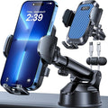 2026 Ultimate Best【True Military-Grade & Safety Cert】Car Phone Holder HTU【Upgraded 5-in-1 & 100+LBS Strongest Suction】360 Rotation Truck Windshield Dashboard Vent Mount Stand for iPhone Android, Blue