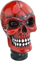 Lunsom Skull Gear Shift Head Resin Shifter Knob Car Transmission Shifting Stick Handle Fit Automatic Manual Vehicle (Red B)