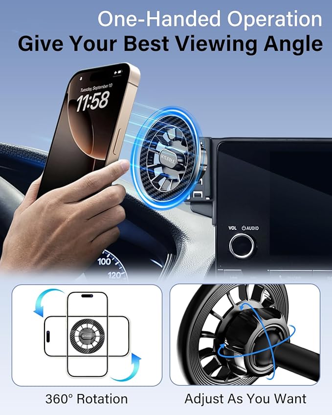 SKYLOTEC Car Phone Mount for BMW X1 2016-2022/X2 2018-2023 Accessories 8.8-Inch Screen Fixed Clip, Automobile Cradles Magnetic Phone Holder Compatible with MagSafe, Strong Magnets Cell Phone Base