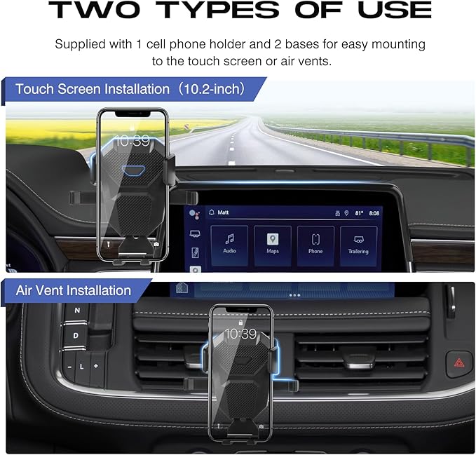 Car Phone Holder for 2021-2024 Chevy Tahoe/Chevrolet Suburban Accessories,Adjustable Suburban Phone Mount for 10.2-inch Screen,Hands-Free Ultra Stable Phone Stand