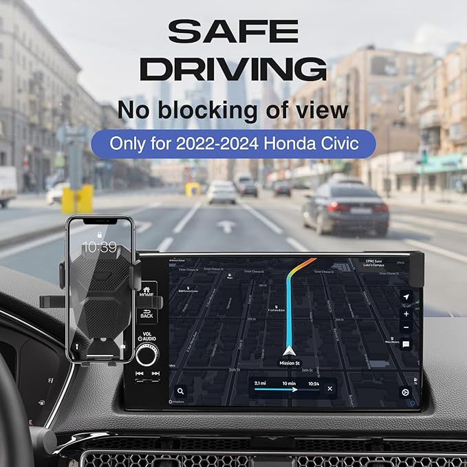 Car Phone Holder for Honda Civic 2022-2025/Acura Integra 2023-2025 Accessories,Adjustable GPS Civic Cell Phone Mount,Hands Free Ultra Stable Phone Stand for All Phones【Only for 9" Screen】