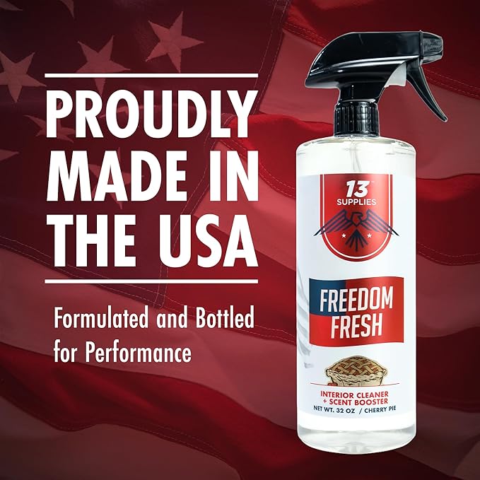 Premium Car Interior Cleaner Spray – Auto Cleaner for Headliner, Mats, Interior Vehicle Cleaning, Car Dashboard Cleaner Stain Remover, Restores Shine, Great Gift for Guys - Freedom Fresh Cherry Pie