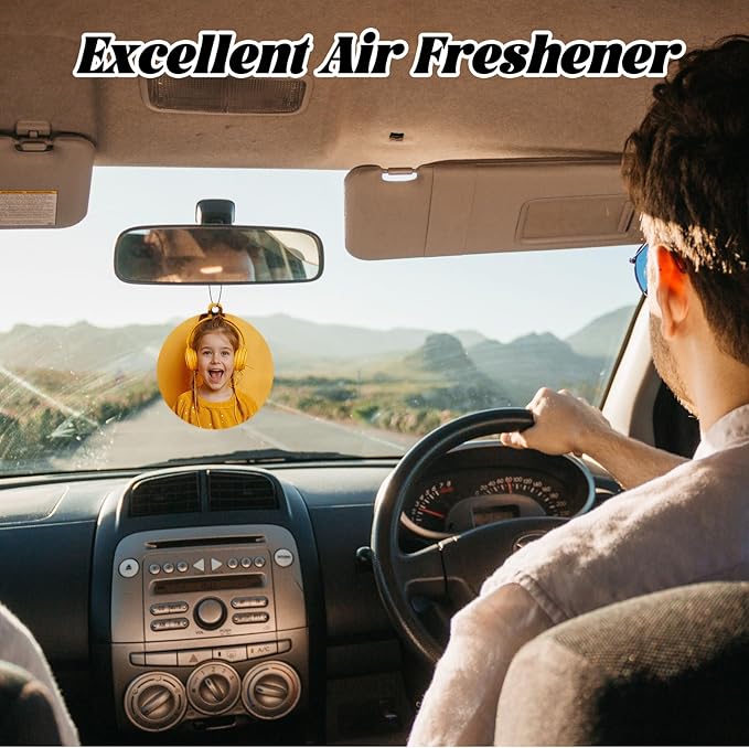 100Pcs Custom Logo Car Bulk Air Fresheners, Double-Sided Custom Air Fresheners with Picture, Personalized Air Freshener for Car, Suitable for Custom Gifts for Branding Business Events (Rount)