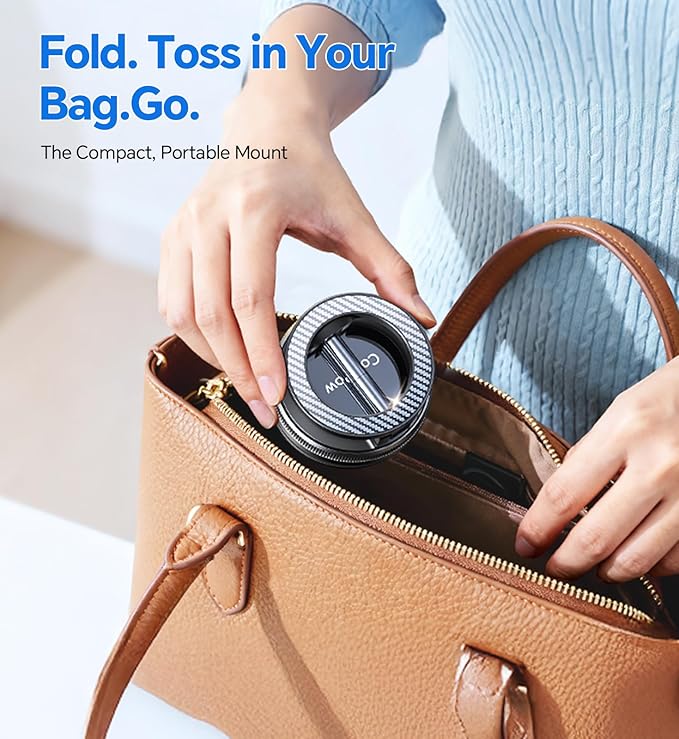 Coolpow【Newest Nano Gel Suction Cup Vacuum Magnetic Phone Holder for Car Phone Holder Mount【Movable Suction】Magsafe Car Mount Cell Phone Holders for Your Car Accessories for iPhone 17 Pro Max 16 15 14