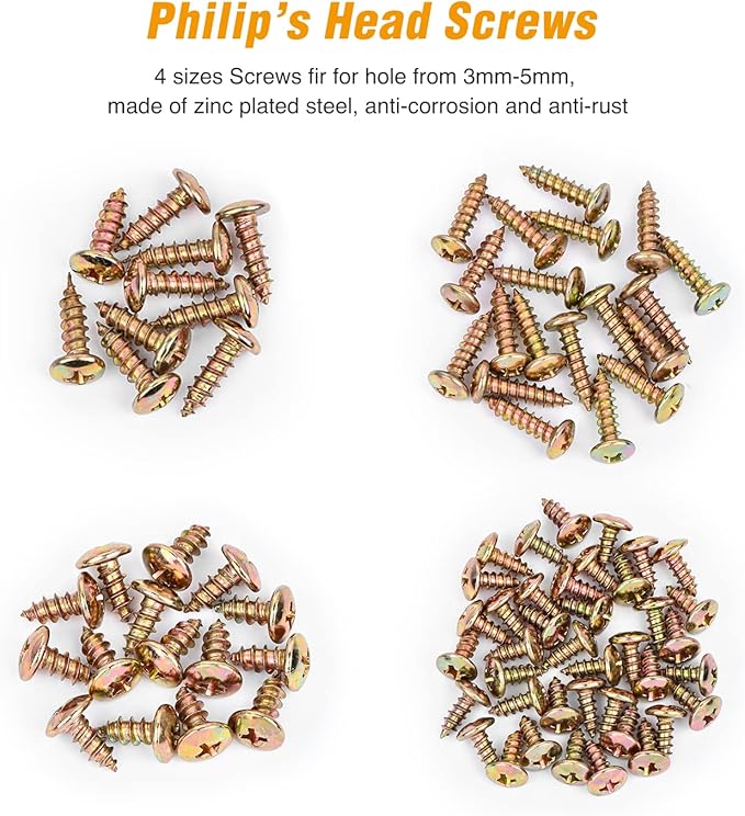 GOOACC 170Pcs Car U-Clip and Screw Assortment Kit 9 Different Sizes Automotive U Nut and Screw Clip Replacement Parts for Dash Door Panel Interior