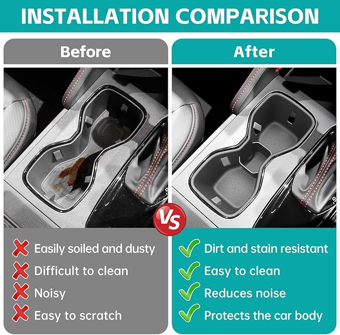 Cup Holder Organizer Compatible with 2022-2025 Nissan Frontier S SV Pro-X Pro-4X SL Accessories, Noise-Free Water & Dust Proof Silicone Insert Console Drink Holder for 22-25 Frontier Accessories