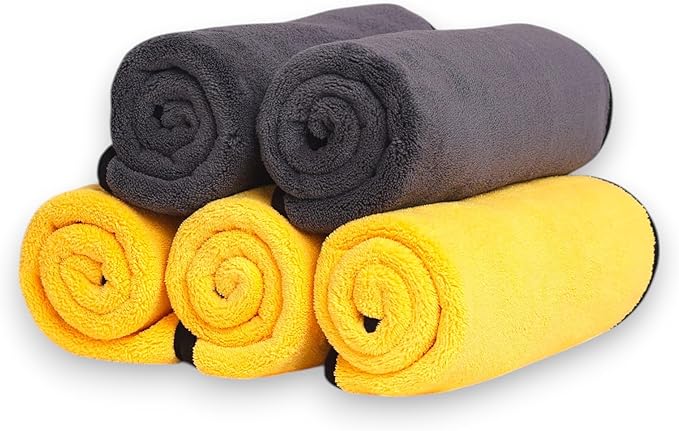 Car Microfiber Towel 800GSM – 6-Pack Lint-Free Towels for Car Drying & Detailing – Super Absorbent, Scratch-Free 16x16 Auto Cleaning Cloths