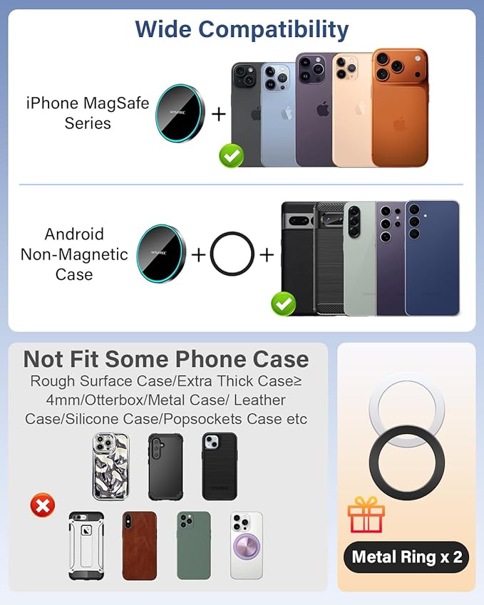 Phone Holder for Ford Bronco Sport 2021-2024 Accessories 8-Inch Screen, Car Magnetic Phone Mount Compatible with MagSafe, Magnets Fast Wireless Charger Phone Base(NOT FIT 2025, NOT FIT Bronco)