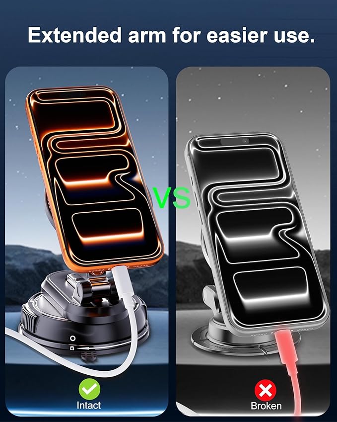 2-IN-1 Car Phone Holder for Magsafe【28 Strong Magnets】Magnetic Phone Holder for Car Phone Mount【360°】Phone Holders for Your Car Accessories for Women Men for iPhone 17 Pro Max 16 15 14 13 12 Air Plus