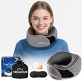 Travel Neck Pillow Airplane- Stocking Stuffers Upgraded 360° Support Travel Pillows for Airplanes, with Eye Mask & Earplugs, Portable Carry Bag for Long Flights, Business Trip|Travel Essentials