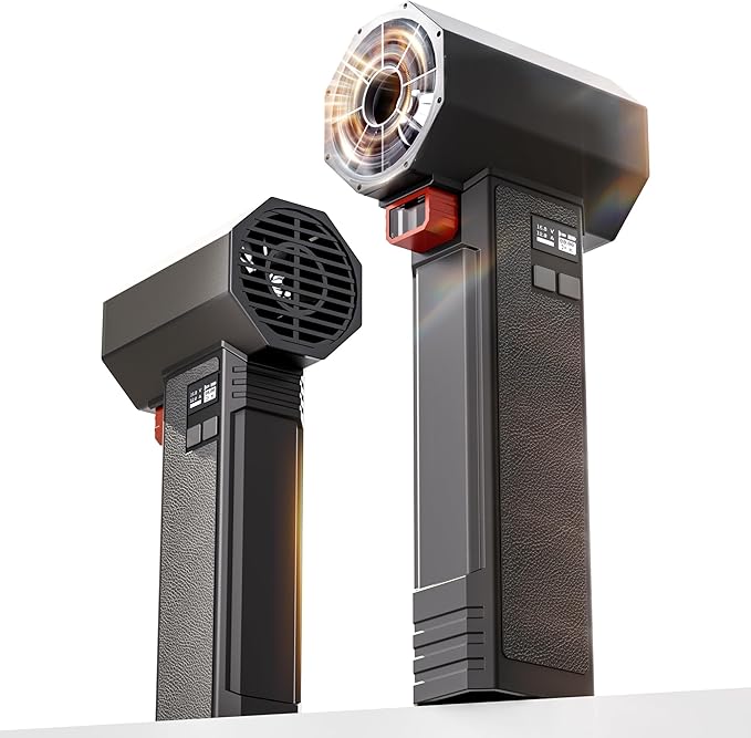 Oversize Turbo Dryer Blower for Car, 220MPH/420CFM Portable Cordless Leaf Blower, Maximum Power 750W & 3.5 LB Thrust for Patio Cleaning, Lawn Careand Car Drying (Pencil Black)