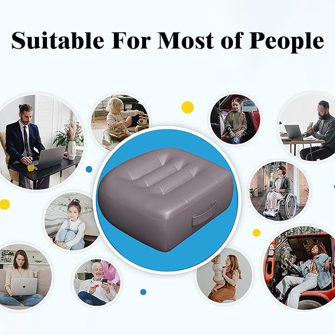 Adult Booster Seat for Car/Portable Booster Seat for Driver/Breathable Non-Slip Seat Cushions with Practical Handle for The Car, Office, Wheelchair, Broader Vision, 17.7"x15.7"x4.7"（Gray）