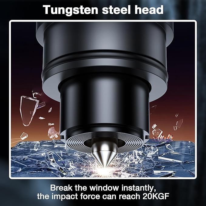 Window Breaker Seatbelt Cutter, 2-in-1 Car Window Breaker Tool,Emergency Glass Breaker and Auto Escape Tool，Safety Hammer for Car Accessories