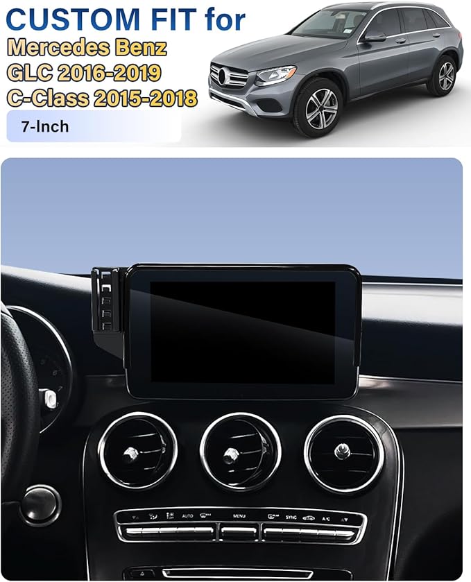 Car Phone Holder for Mercedes Benz GLC 2016-2019/C-Class 2015-2018 Accessories 7-Inch Screen Fixed Clip, Automobile Cradles Magnetic Phone Mount Compatible with MagSafe, Strong Magnets Cell Phone Base