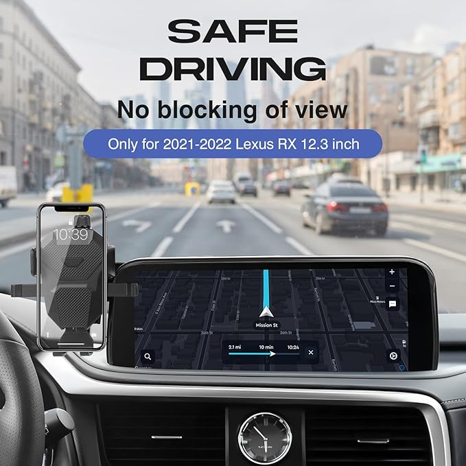 Car Phone Holder for 2020 2021 2022 Lexus RX Accessories,Adjustable GPS RX Phone Mount for 12.3-inch Screen,Hands-Free Ultra Stable Phone Stand for All Phones