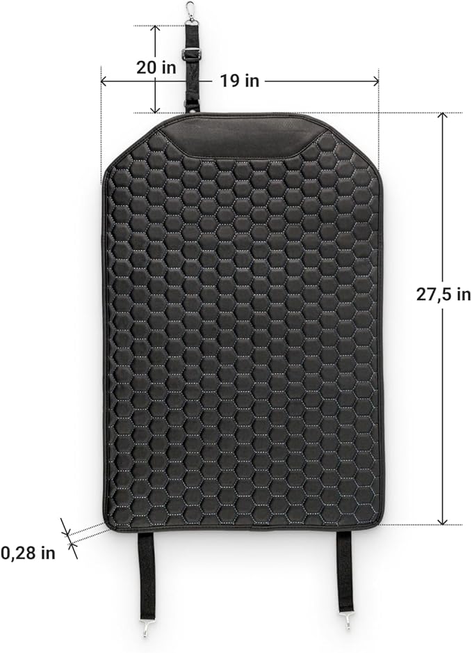 Owleys Kick Mat Back Seat Protector - Car Back Seat Cover for Kids Feet - Waterproof & Sturdy Protector for Upholstery from Dirt, Mud, Scratches and Stain (Black)