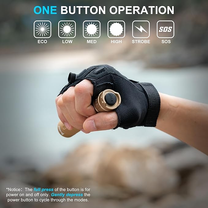 WUBEN C3 Flashlight 1200 High Lumens Rechargeable Flashlights 6 Modes Super Bright IP68 LED Tactical Flashlight for Camping, Home, Emergenc, Inspection, Repair, Tool Gifts for Men(Khaki)