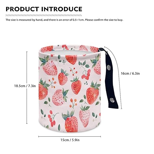 Trash Bag, Car Garbage Can Hanging Back Seat Organizer Trash Can Bin for Vehicle, Travelling, Camping - Strawberry