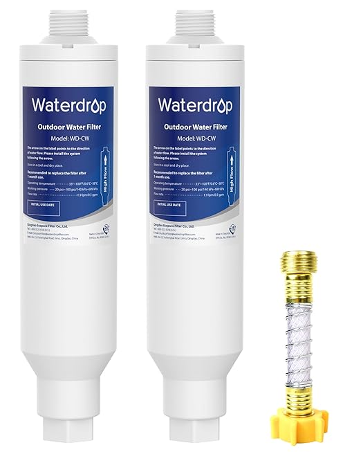 Waterdrop Hard Water Filter for Hose Car Wash, Water Deionizer for Car Washing, Window, Boat, Marine, Motorcycle, Yard Cleaning, Wash Spot Free, 2 Pack with Hose Protector