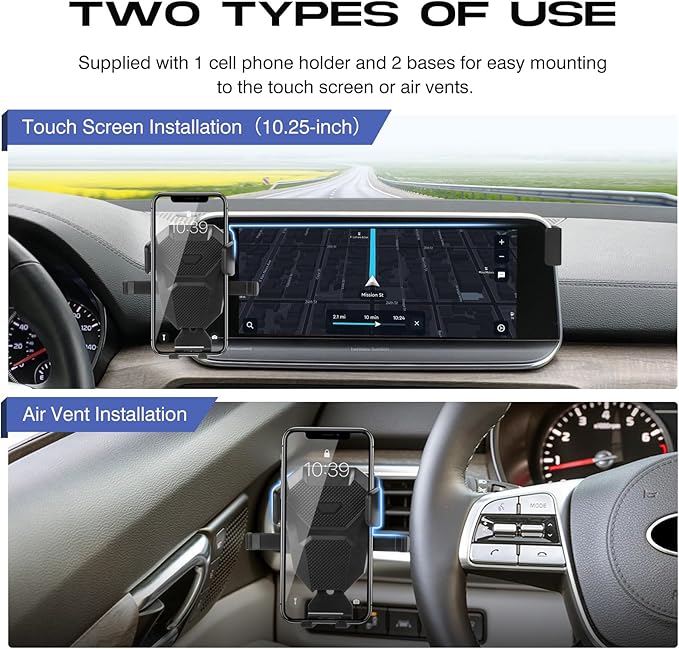 Car Phone Holder for 2020 2021 2022 Kia Telluride Accessories,Adjustable GPS Telluride Phone Mount ONLY for 10.25-inch Screen,Hands-Free Ultra Stable Phone Stand for All Phones