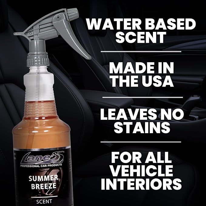 Lane's Premium Car Air Fresheners - Summer Breeze Scent Water Based - 16oz Eliminate Bad Odors of Pet & Food From Car Interior Leather, Carpet, Upholstery Great For Cars, Trucks, SUVs, RVs & More