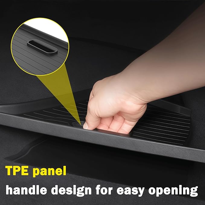 Trunk Storage Bins with TPE Lids Compatible with 2025 2026 Tesla Model Y Juniper , 2 PCS TPE Waterproof Trunk Side Storage Box Organizer Fit Tesla Model Y Accessories