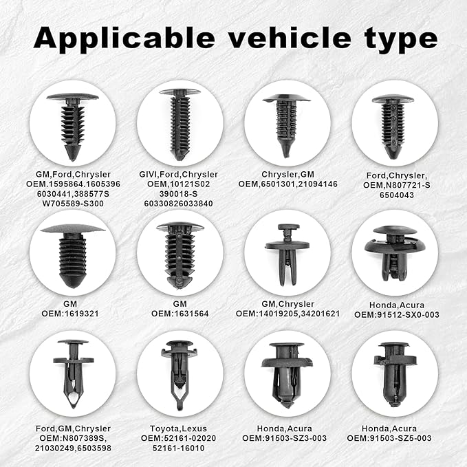 240pcs Car Plastic Push Pin Rivet Fasteners, Car Retainer Clips Plastic Fasteners Kit with Remover Tool, Assortment Universal Retainer Clips Push Type Retainers Set in Case for Car, Most Popular Sizes