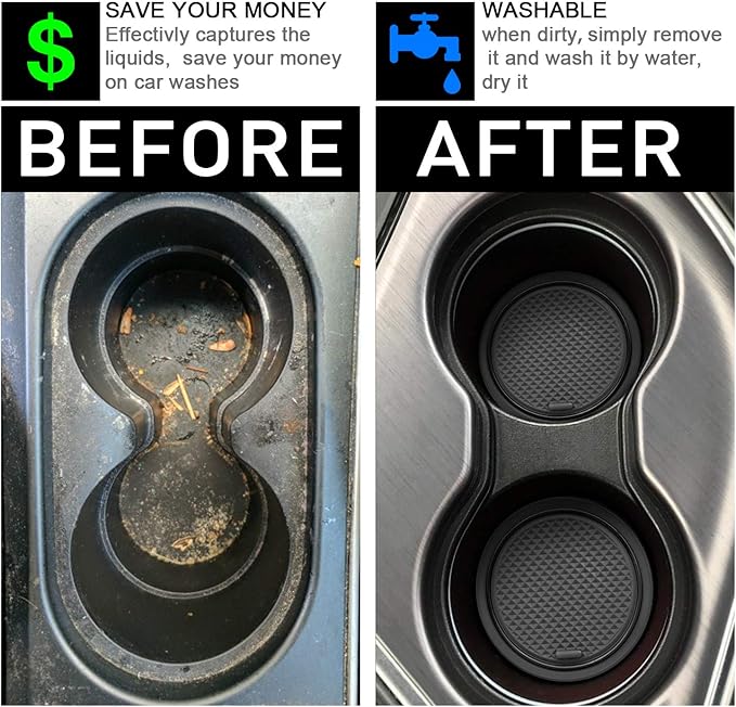 SENSHINE 3D Cup Holder Insert for Toyota Rav4 Accessories 2019-2023 2024 2025 Center Console Liner Door Pocket Mats Non-Slip Anti Dust Pad Premium Interior 16 Pcs (Black Trim)