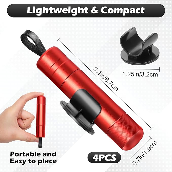 4PCS Safehammer - Upgraded Safe Hammer Glass Breaker Under Water, Window Breaker Tool for Emergency Land and Under Water Escape Seat Belt Cutter and Glass Breaker for Automotive Accidents