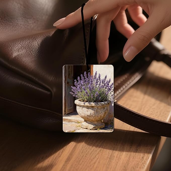 Vintage Cottagecore Floral Air Freshener 4Pcs, Artistic Lavender & Flower Scene Air Freshener for Car Interior, Closet, Drawer, Books, Car Mirror Decor Hanging, Gift for Women