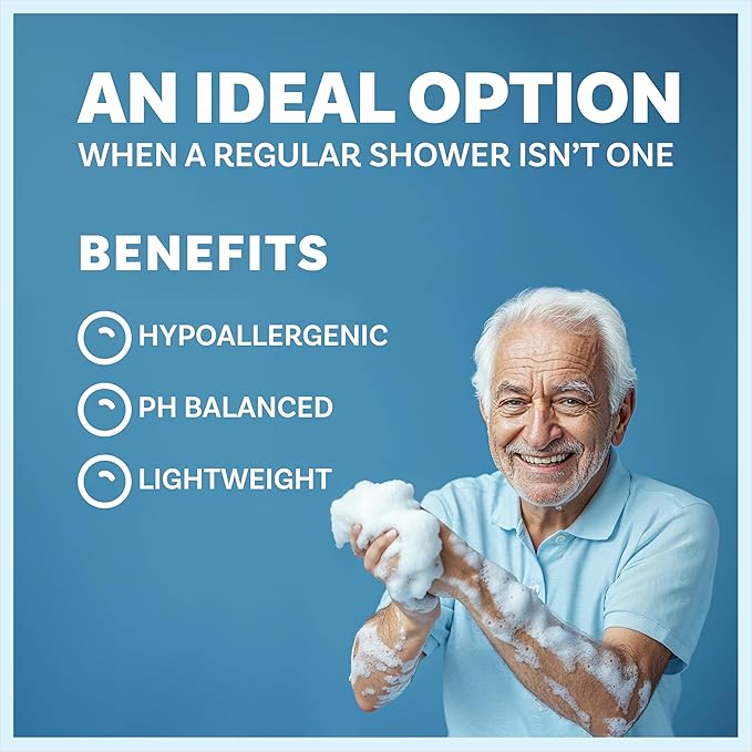 Scrubzz Disposable No Rinse Bathing Wipes - All-in-1 Single Use Shower Wipes, Simply Dampen, Lather, and Dry Without Shampoo or Rinsing (Lavender, 4-Pack)