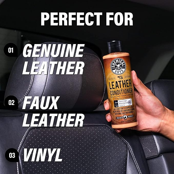 Chemical Guys Leather Conditioner, Vintage Series - Conditions, Nourishes, and Protects Natural, Synthetic, and Faux Leather Seats, Interiors, Apparel & Accessories, 16 fl oz